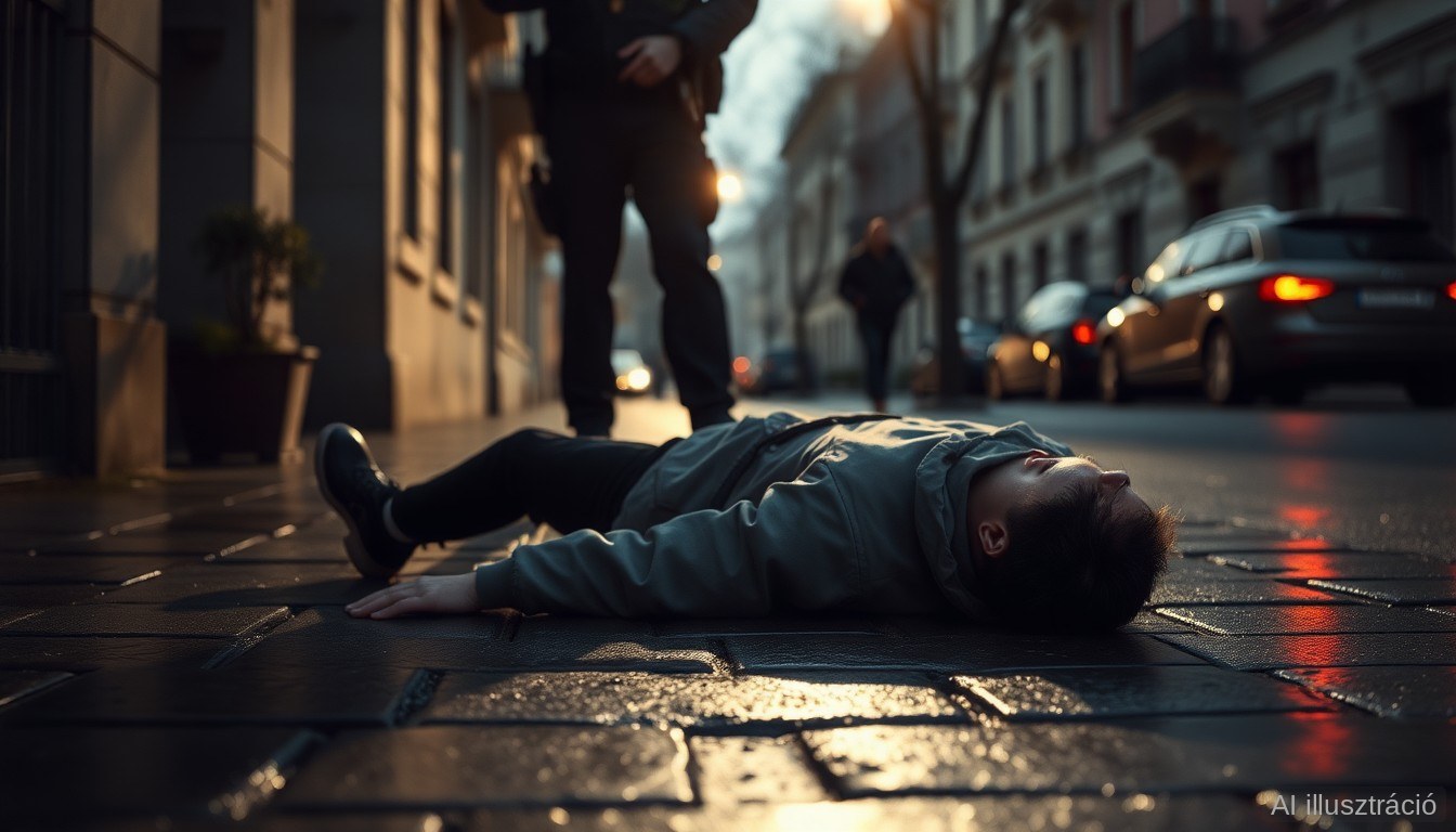Rugdossák a földön fekvő ámokfutót – videó a rendőri intézkedésről