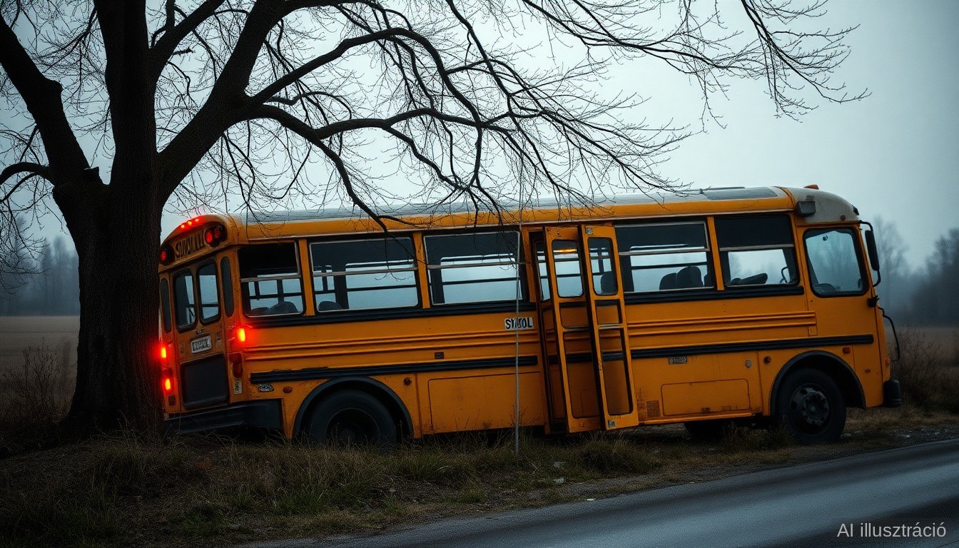 Fának hajtott a gyerekekkel teli busz Pécs-Hirdnél – a sofőr meghalt
